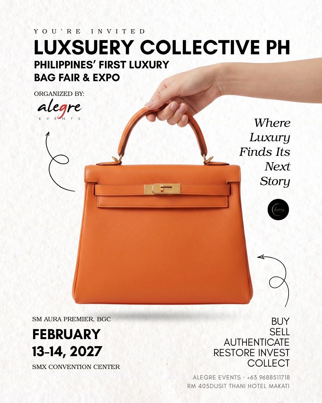 LuxSuery Collective PH Philippines first luxury bag fair and expo, February 13 to 14, 2027